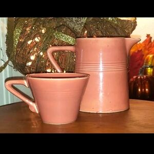 Homer Laughlin Harlequin MCM Cup & Pitcher